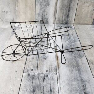 Rustic Wire Art Wheel Barrel